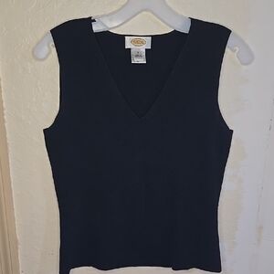 Talbots Black Fitted Sleeveless Tank Top NVTN 252